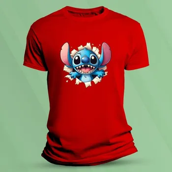 Dětské tričko s potiskem Stitch Červená velikost 128 (7-8 let)