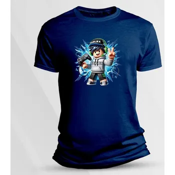 Chlapecké tričko Bavlněné dětské tričko Blue Roblox velikost 104 Námořnická modrá