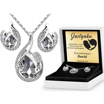 Souprava šperků SADA ŠPERKŮ SWAROVSKI ELEMENTS SLZY GRAVÍROVÁNÍ