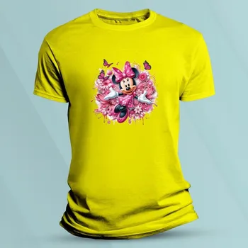 Dětská móda Dětské bavlněné tričko Roztomilá Minnie Žlutá velikost 116 (5-6 let)