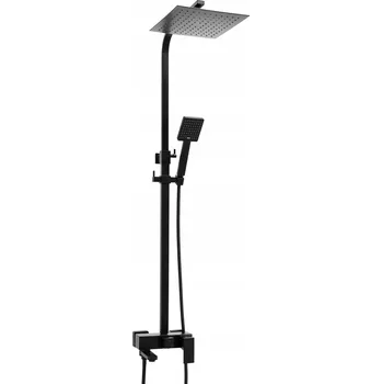 Vodovodní baterie Sprchový set nástěnný Baterie panel dešťová sprcha ČERNÁ MATNÁ