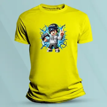 Chlapecké oblečení Bavlněné dětské tričko Blue Roblox Žlutá velikost 140 (9-11 let)