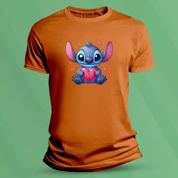 Chlapecké tričko Dětské bavlněné tričko Stitch se srdíčkem velikost 104 (3-4 roky) Oranžová