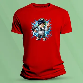 Bavlněné dětské tričko Blue Roblox Červená velikost 152 (12-13 let)