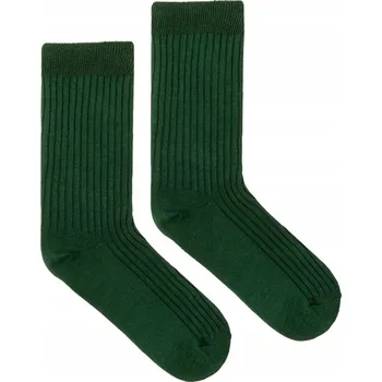 Pánské ponožky Lahvově zeleň žebrované bavlněné Ponožky 42-46