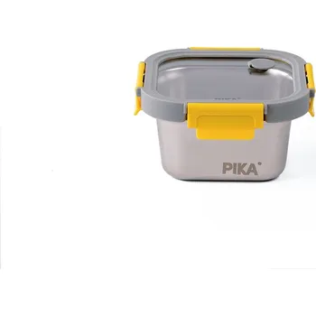 Dóza na potraviny PIKA - nerezový jídelní box čtvercový 600 ml s víkem