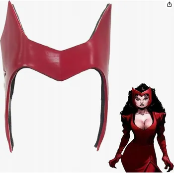 Karnevalová maska Šarlatová čarodějnice latexová maska Wanda Maximoff, Scarlet Witch cosplay