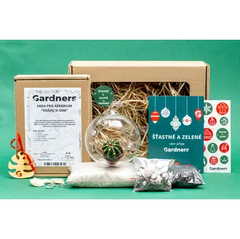 Vánoce Gardners Vánoční dárková sada - Aerárium koule 10 cm Osázej si sám