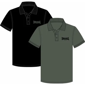 Pánská košile Lonsdale Men&#039;s polo shirt regular fit double pack Lonsdale černá | kaki 3446743