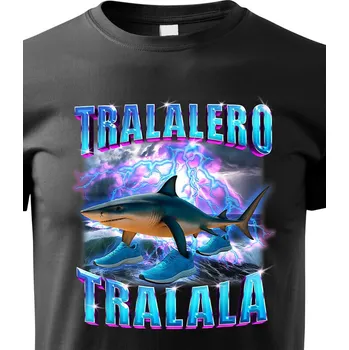 Dívčí tričko Dětské tričko Tralalero Tralala, Barva Černá, Velikost 146 cm/10 roků, Canvas Dětské tričko Bezvatriko.cz 3036