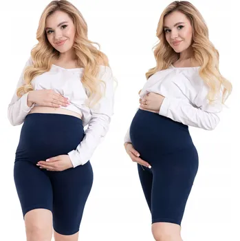 Dámské legíny Formommy těhotenské legíny krátké bavlna modré velikost 5XL