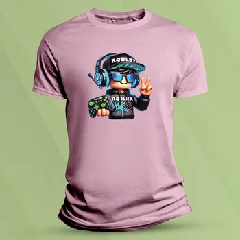 Chlapecké oblečení Dětské tričko s potiskem Gamer Roblox Růžová velikost 116