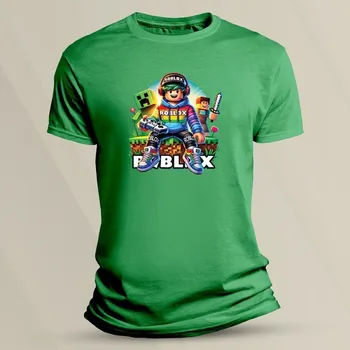 Dětské bavlněné tričko Neonový Roblox velikost 104 (3-4 roky) Zelená