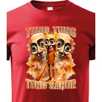 Chlapecké tričko Dětské tričko Tung Tung Tung Sahur, Barva Červená, Velikost 158 cm/12 roků, Canvas Dětské tričko Bezvatriko.cz 3037