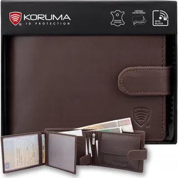 Peněženka Koruma kožená peněženka z lícové hovězí kůže hnědá - unisex