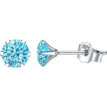 Náušnice Stříbrné náušnice modrá zirkon stříbro 925 puzetka jemné