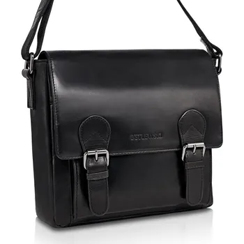 Sportovní taška Betlewski sportovní taška z pravé kůže, bez vzoru