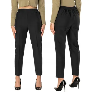 Dámské kalhoty Megitarnow Elegantní dámské kalhoty cigaretového střihu dlouhé černé velikost 22/32