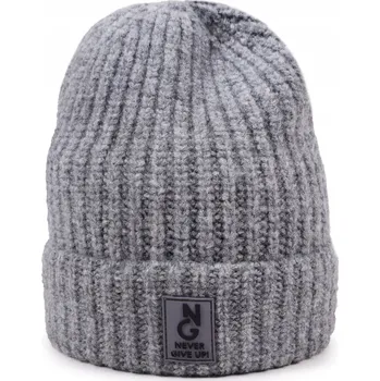 Čepice Čepice zimní chlapecká ohrnovací jednoduchá s vlnou šedá 54-56 YOCLUB