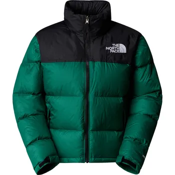 Zelená péřová bunda s logem The North Face XS