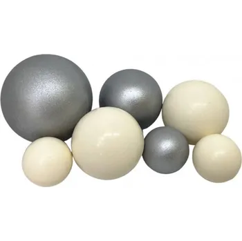 Přisada na vaření a pečení I love Cakes, vyrobeno v EU Čokoládové koule 7ks bílo strříbrné - K Decor | Skvělé pro Váš domácí dort