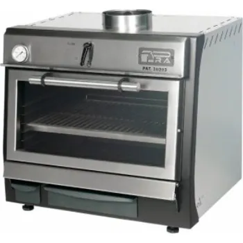 Zahradní gril Pec na dřevěné uhlí PIRA 90 LUX nerezová, termoskleněné dveře