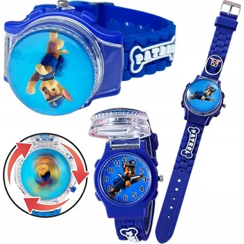 Hodinky Dětské hodinky OTOČNÉ silikonové pro chlapce Tlapková patrola Tlapková patrola Chase s krytem