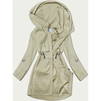 Dámský kabát Glakate béžový dámský kabát s kapucí a ohrnutelnými rukávy, odstíny béžové L (40) i392_23962-49