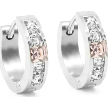 Náušnice BRUNOshop.cz Náušnice kroužky s kamínky RŮŽOVÉ