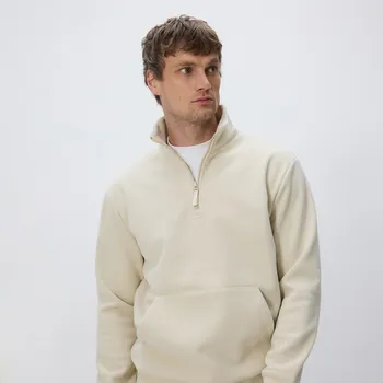 Pánská mikina Reserved - Mikina s vysokým stojáčkem - béžová - 7897H-08X - 7897H-08X-XL