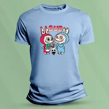 Chlapecké tričko Bavlněné dětské tričko Zlobiví Labubu Nebesky modrá velikost 104