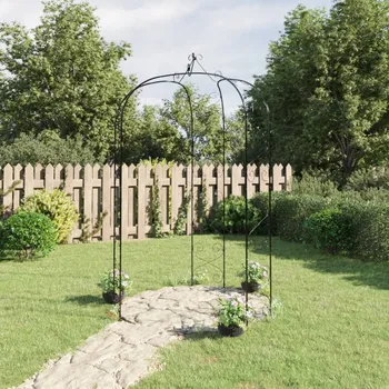 Pergola zahrada-XL Zahradní oblouk černý Ø180 x 255 cm ocel 319351
