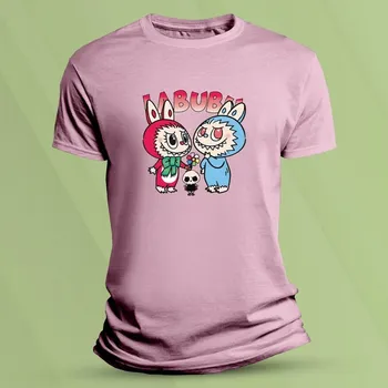 Bavlněné dětské tričko Zlobiví Labubu Růžová velikost 104 (3-4 roky)