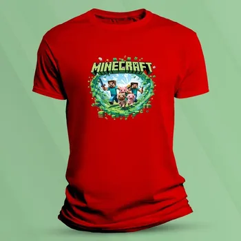 Dětské bavlněné tričko Minecraft 4 Červená velikost 140 (9-11 let)