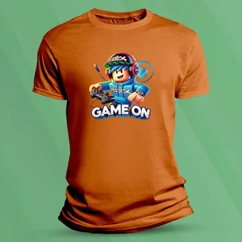 Chlapecké tričko Dětské tričko s potiskem Roblox Game On velikost 140 (9-11 let) Oranžová