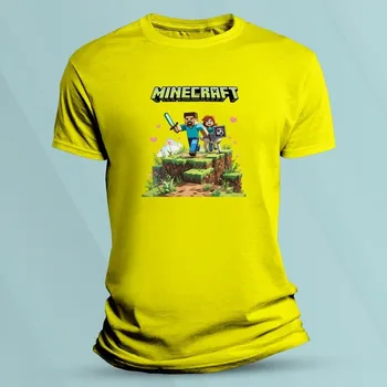 Dětská móda Tričko pro děti Minecraft 5 Žlutá velikost M