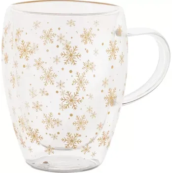 Termoska Snostro vánoční skleněný termohrnek - průhledná - AP800151