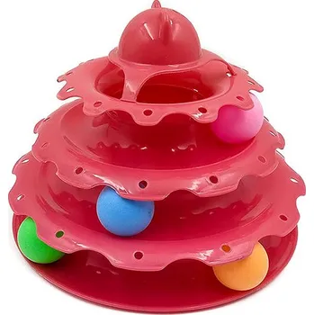 Hračka pro kočku Excellent Červená věž s míčky