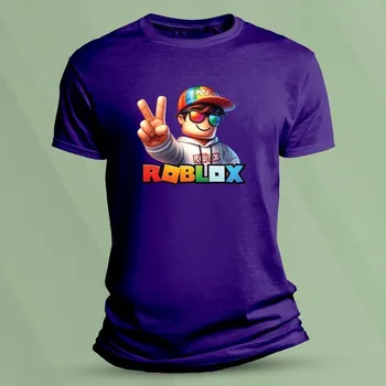 Chlapecké tričko Dětské tričko s potiskem Roblox hráč velikost 104 Purpurová
