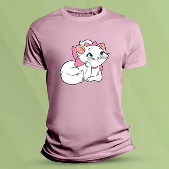 Chlapecké tričko Dětské tričko s potiskem Kočička Marie Růžová velikost 152 (12-13 let)