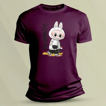 Bavlněné dětské tričko Labubu Badboy velikost 104 (3-4 roky) Vínová