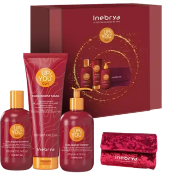 Kosmetická sada Inebrya Up To You Curl Kit dárková sada 300ml+250ml+200ml + kosmetická taštička