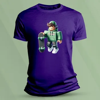 Dětské bavlněné tričko Roblox zelený velikost 128 (7-8 let) Purpurová