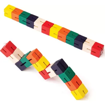 Hlavolam Bigjigs Toys Dřevěný hlavolam barevný had 1 ks