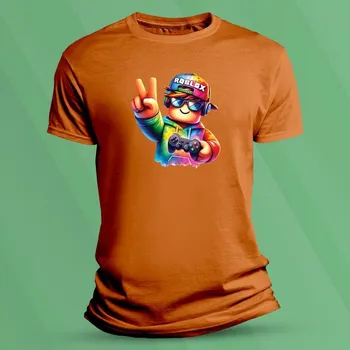 Chlapecké oblečení Dětské bavlněné tričko Roblox s ovladačem velikost 116 (5-6 let) Oranžová