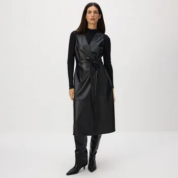 Dámské šaty Reserved - Koženkové šaty - černý - XV496-99X - XV496-99X-XXL