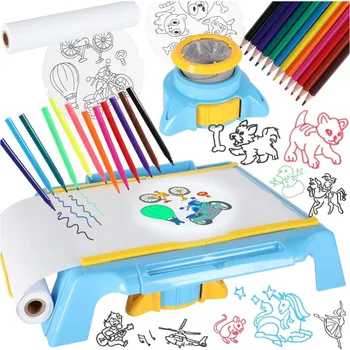 KIK Kreslicí stůl s kartou projektoru modrý