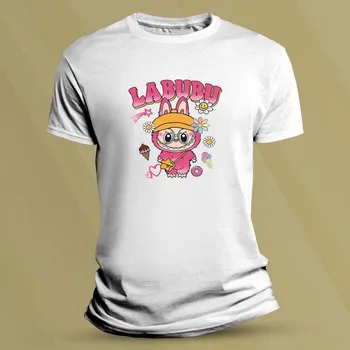 Dětské bavlněné tričko Labubu Růžový Bílá velikost 128 (7-8 let)