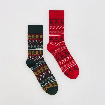 Pánské ponožky Reserved - Ponožky s&nbsp;vánočním motivem - tmavě zelená - 269FB-79X - 269FB-79X-43R