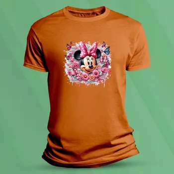 Chlapecké tričko Bavlněné dětské tričko Minnie Flowers velikost 128 (7-8 let) Oranžová